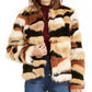 INC International Concepts Women's Faux Fur Calico Print Coat Black Size X-Small