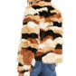 INC International Concepts Women's Faux Fur Calico Print Coat Black Size X-Small