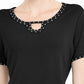 Karen Scott Women's Studded Keyhole Top Black Size Small