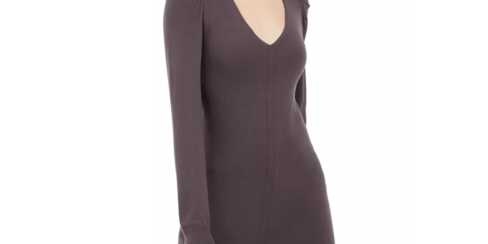 INC International Concepts Women's Puff Sleeve Sweater Tunic Grey Size Medium