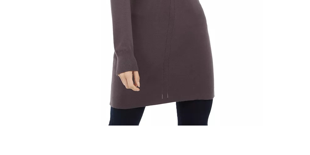 INC International Concepts Women's Puff Sleeve Sweater Tunic Grey Size Medium