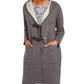 Charter Club Women's Hooded Coatigan Dark Gray Size Medium