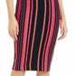 Bar III Women's Glitter Striped Below The Knee Pencil Skirt Pink Size Medium