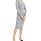Bar III Women's Twist Front Dress Grey Size Large