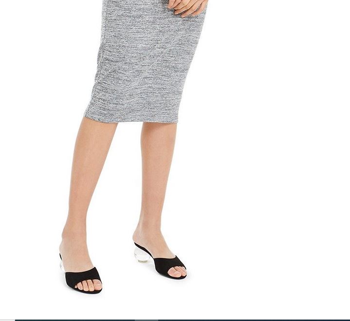 Bar III Women's Twist Front Dress Grey Size Large