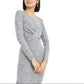 Bar III Women's Twist Front Dress Grey Size Large