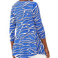 JM Collection Women's Chain-Print Grommet Tunic Navy Size Large