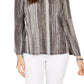 Style & Co Women's Striped Bell-Sleeve Top Black Size X-Small