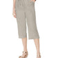 Karen Scott Women's Cropped Cotton Pull-On Pants Gray Size Small