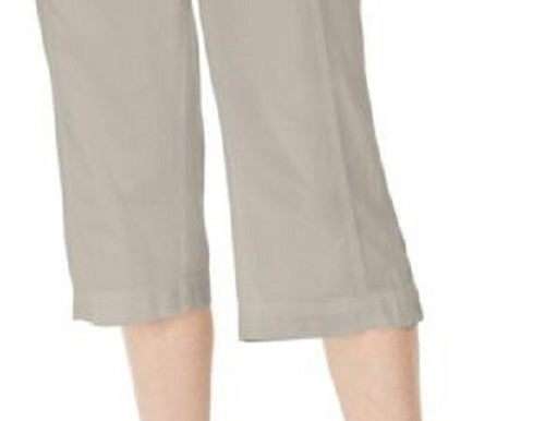 Karen Scott Women's Cropped Cotton Pull-On Pants Gray Size Small