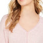 Style & Co Women's Tie-Front Top Pink Size XX-Large