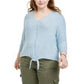 Style & Co Women's Plus Size Tie-Hem Sweater Purple Size 3X