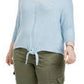 Style & Co Women's Plus Size Tie-Hem Sweater Purple Size 3X