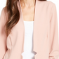 Alfani Women's Ruched Sleeve Open Front Blazer Pink Size Large