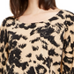 Alfani Women's Printed Point Hem Top Beige Size Large