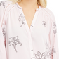 Alfani Women's Printed Inset Detail Blouse Pink Size Medium