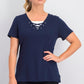 Karen Scott Women's Lace-Up Layered-Look Top Navy Size Extra Small