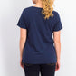 Karen Scott Women's Lace-Up Layered-Look Top Navy Size Extra Small