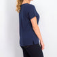 Karen Scott Women's Lace-Up Layered-Look Top Navy Size Extra Small