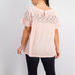 Style & Co Women's Cotton Eyelet-Yoke Top Pink Size Small