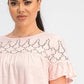 Style & Co Women's Cotton Eyelet-Yoke Top Pink Size Small