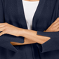JM Collection Women's Mixed Ribbed Split Sleeve Cardigan Blue Size Small