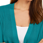 JM Collection Women's Mixed Ribbed Split Sleeve Cardigan Blue Size X-Small