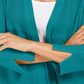 JM Collection Women's Mixed Ribbed Split Sleeve Cardigan Blue Size X-Small
