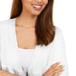 JM Collection Women's Mixed-Ribbed Split-Sleeve Cardigan White Size Small