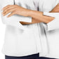 JM Collection Women's Mixed-Ribbed Split-Sleeve Cardigan White Size Small