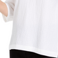 JM Collection Women's Crinkle Button Neck Top White Size Small