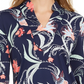 Charter Club Women's Knit 3/4 Sleeve Paisley Tunic Top Blue Size XX-Large