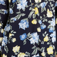 Charter Club Women's Floral Print Georgette Blouse Blue Size Large
