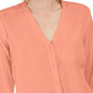 Charter Club Women's Gauzy Tie-Sleeve Blouse  Med Pink Size Large