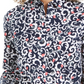 Charter Club Women's Floral-Print Tab-Sleeve Linen-Blend Shirt Blue Size Medium