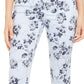 Charter Club Women's Striped Floral Printed Bristol Skinny Ankle Pants Blue Size 6