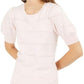 Maison Jules Women's Puff-Sleeve Sweater Pink Size Large