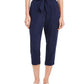 Maison Jules Women's Cropped Paperbag Pants Navy Size Medium