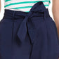 Maison Jules Women's Cropped Paperbag Pants Navy Size Medium