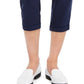 Maison Jules Women's Cropped Paperbag Pants Navy Size Medium