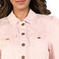 Maison Jules Women's Denim Stretch Jean Jacket Pink Size Small