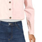 Maison Jules Women's Denim Stretch Jean Jacket Pink Size Small