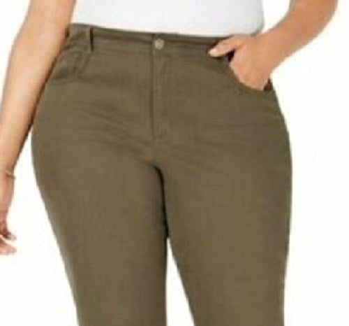 Style & Co Women's Straight-Leg Chino Pants Green Size 12