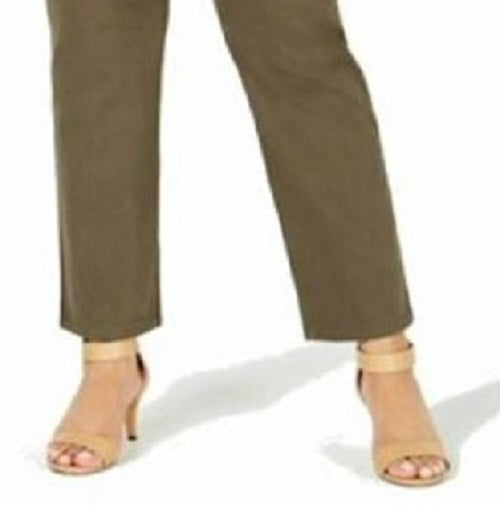 Style & Co Women's Straight-Leg Chino Pants Green Size 12