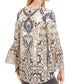 Style & Co Women's Printed Flutter-Sleeve Top Navy Size Medium