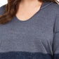 Style & Co Women's Plus Size Colorblocked Hoodie Navy Size 1X