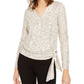 INC International Concepts Women's Petite Sequin Surplice Top Silver Size Petite