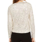 INC International Concepts Women's Petite Sequin Surplice Top Silver Size Petite