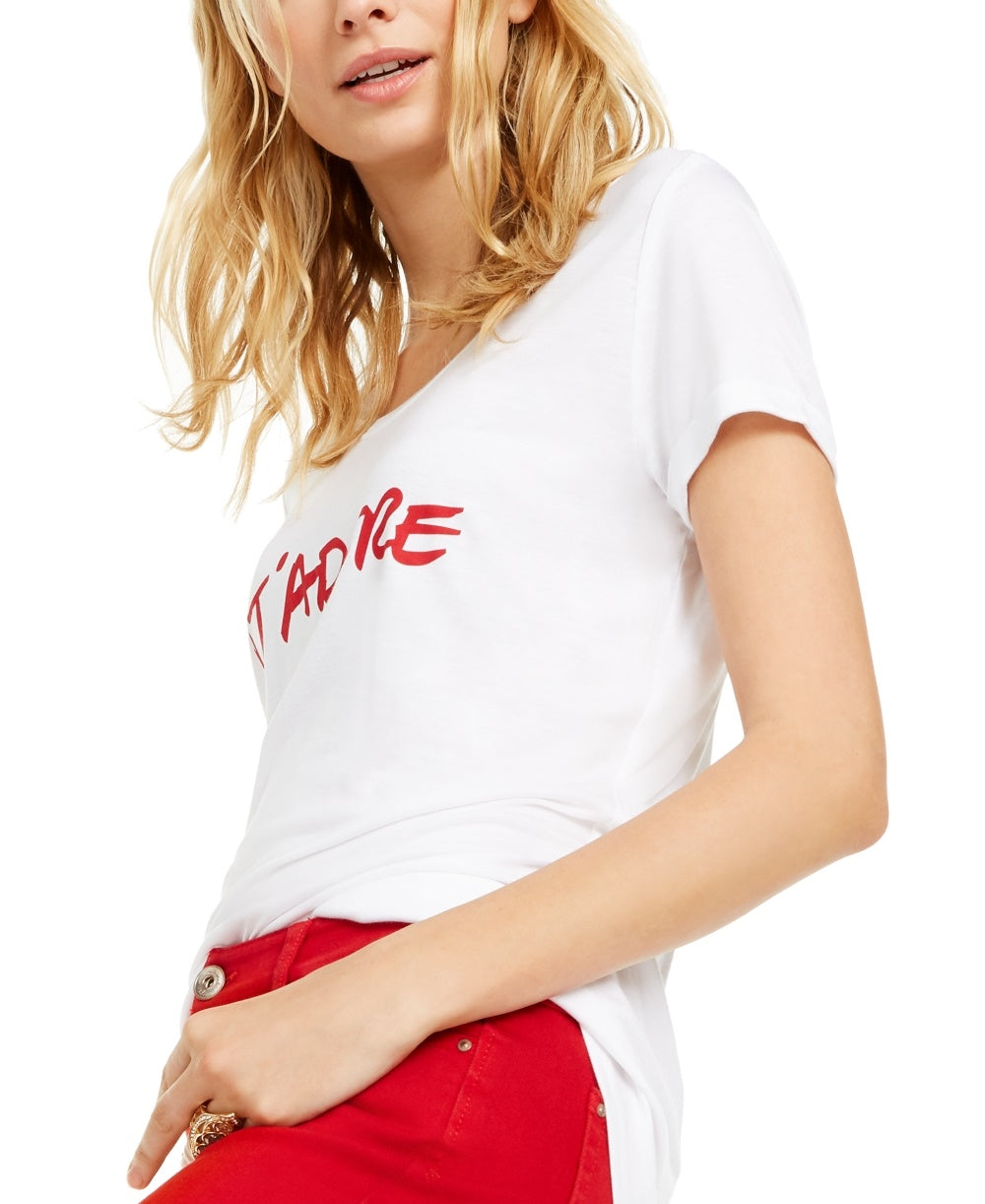 INC International Concepts Women's J'Adore T Shirt White Size X-Small