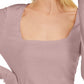 INC International Concepts Women's Square-Neck Ribbed Top Pink Size Medium